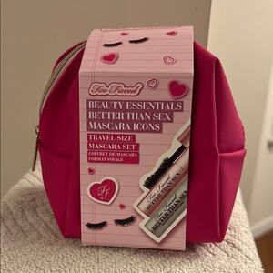 Too Faced Beauty Essentials Better Than Sex Travel Size Mascara Set Pink Bag